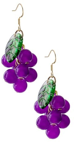 Holibanna 1paar Frucht-thema Ohrringe Trauben Ohrstecker Kreative Und Dekorative Ohrpendel Für Frauen Einzigartiger Schmuck Für Alltag