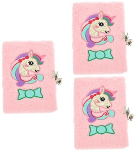 STOBOK 3St Notizbuch schreibutensilien letter paper Reisezubehör für Kinder pelziges tiertagebuch Notizblock Notizblöcke tagebuch für schüler sperren Tagebuchschreiben mit Schloss Buchen