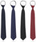 YUWJOOWEE 4 Stück Herren Krawatte Set, Verstellbarer Krawatten Set für Herren mit Reißverschluss, Vorgebundenen Knoten Herren für Krawatten Hochzeit Schlips, (Dunkles Marineblau, Rot, Schwarz, Blau)
