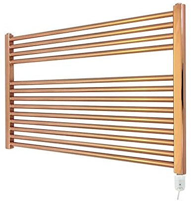 Thermostatic Electric Straight Copper Towel Rail Radiator Bathroom Heater (Pre-Filled) - 900mm (w) x 600mm - 300w Element