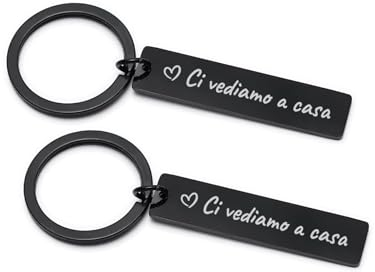 LAC Portachiavi Ci Vediamo a Casa - Portachiavi Casa Nuova Coppia in Metallo - Regalo Coppia Lui e Lei per Convivenza