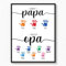 Deutsam Personalisiertes Poster erst Papa jetzt Opa Geschenk zum Vatertag Vatertagsgeschenk für Opa mit Namen von Enkeln Geschenk Geburtstag Papa (Hände)