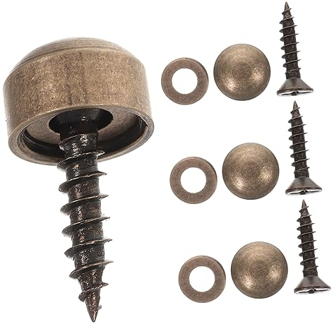 HOMSFOU Zierschrauben Kupfer 9mm Selbstschneidende Spiegelschrauben Mit Abdeckung Schraubkappen Spiegelbefestigung Innen Und Außen