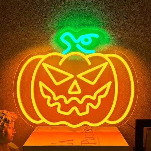 PILOYINDE Luci al neon di Halloween luci al neon di zucca decorazione murale di Halloween luci al neon di Halloween adatte per la decorazione della stanza Decorazione di Halloween