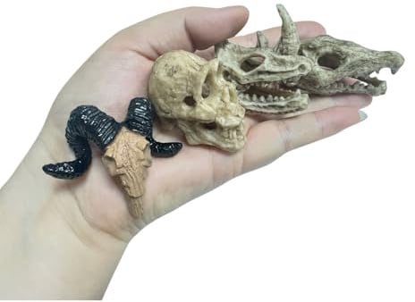Aquarium-Dekoration, realistische Tierschädel, kleiner Totenkopf, Kunstharz, Skulptur, Fischgarnelen, Unterschlupf, Höhle, Versteck, Schildkröte, versteckte Aquarium-Dekoration,