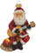 Krebs Glas Lauscha - Weihnachtsdekoration/Christbaumschmuck aus Glas - Gitarre spielender Weihnachtsmann - Farbe: Rot - Größe: ca. 11 cm