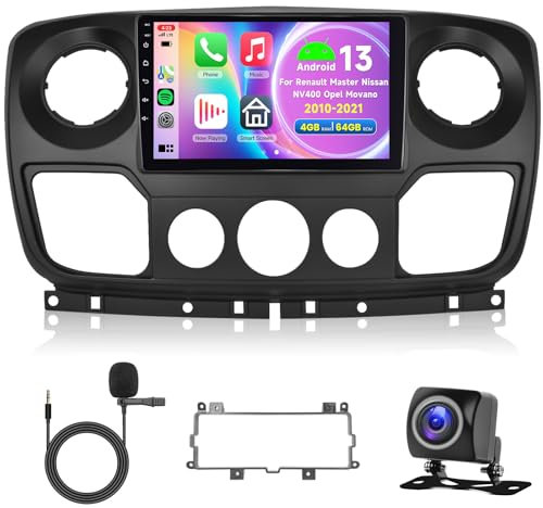 8 Core 4G+64G Autoradio für Renault Master Nissan NV400 Opel Movano 2010-2021, Hodozzy 10,1 Zoll Touchscreen mit Carplay Android Auto, 2 DIN Radio Navi Bluetooth DSP WiFi FM/RDS Radio Rückfahrkamera
