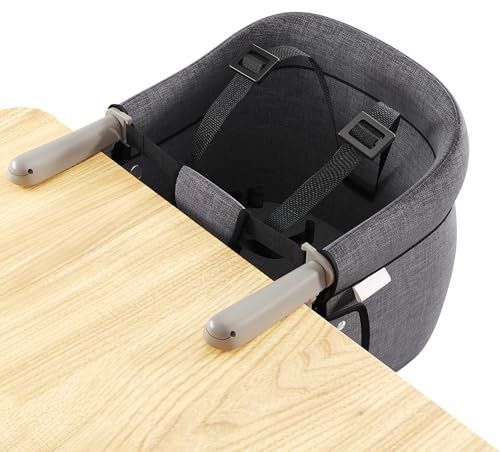 Hook On Chair,Portable High Chair with Storage Bag - Hook On, Clip On, and Fast Table Chair with Removable Seat for Home and Travel(Gray)