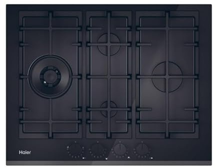 HAIER HAVG5D4TB Gaskochfeld, 65 cm, Schwarz, 4f
