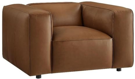 Auren Vegan Leather Modular Armchair in Coffee