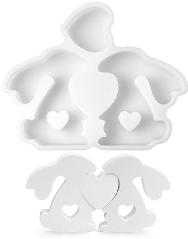 3 Stück Silikonformen Ostern,Osterhase Liebe,3D Kaninchen Gießform Ostern,Osterhasen Silikonform,Silikonform Hase,Gießform Hase,Silikon Gießform Ostern,Gipsformen zum Gießen