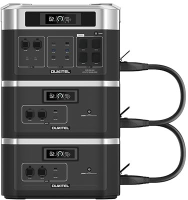 OUKITEL BP2000 Generador Solar con 2xB2000 Batería Expandible, Estacion de Energia Portatil 2200W, 6144Wh LiFePO4 Batería para Camping, Autocaravana, Emergencia