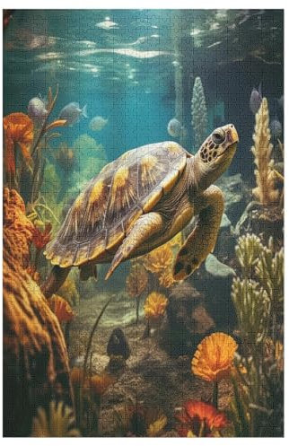 Sea Turtles Jigsaw Puzzle for Adults 1000 Piece for Kids Age 12 Years Up Woodiness Puzzles Educational Game 78×53cm