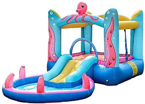 HBALDTEDC Bouncer Castle, Inflatable Water Park Bouncy Castle With Small Trampoline 380x200x180cm PVC Home Use