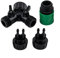 Adaptateur pour robinet d'arrosage goutte à goutte avec répartiteur 4 voies pour un système d'arrosage efficace dans les serres