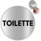 LEIASA | Cartello adesivo Toilette - Diametro Ø 100 mm - Spessore 0,8 mm - Alluminio - Cartello Toilette - Cartello Bagno (Cartello Toilette)
