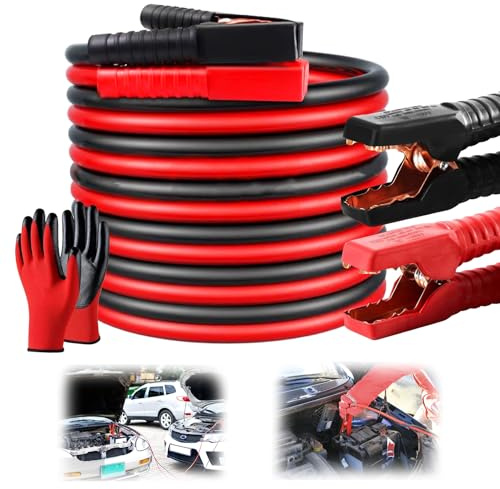 XWGKLN Starthilfekabel für Autobatterie, 4 m, 2000 A, robustes Starthilfekabel mit PVC-Hülle, Notfall-Hilfskabel für Auto