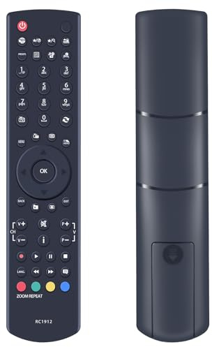 GOUYESHO Nuevo RC1912 Mando a Distancia de Repuesto para Telefunken TV L24H125N2 L24H125N2D L24H125N3 L24H125N3D L24H180I3D L40F185F2 L48F243F3C D40F125R3C D40F125R3C 40F12 7I3 L19H97DI3 L22F185D3D