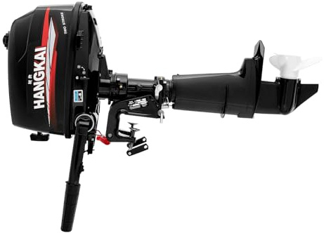 6HP Outboard Motor 2-Stroke Portable Lightweight 45lbs for Inflatable Boat Fishing Boat Aluminum Alloy Fuel Efficient 0 66galh Low Noise 80DB Manual Start FNR Gear Water Cooled Engine​