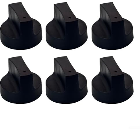 Lot de 5 boutons de rechange pour cuisinière à gaz 50 mm - Accessoires de contrôle de cuisson pour barbecue et four plat (noir)
