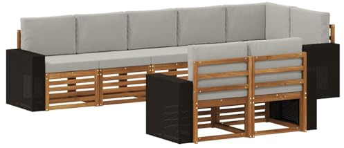 vidaXL Sofagarnituren Massivholz Akazie, Garten-Sofa, modernes Sitzmöbel für draußen, gemütliche Lounge, Terrassenset, stylisches Design