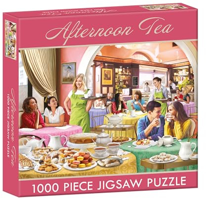 TGSC | Afternoon Tea 1000 Piece Jigsaw Puzzles for Adults | Challenging Therapeutic Fun | Ideal Indoor Pastime | Quality Illustration | Jigsaw Puzzles for Adults