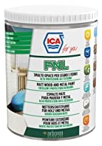Ica For You FNL07 - Smalto Opaco all'Acqua per Legno e Ferro, Per Esterni e Interni, Alta Copertura, Bianco Puro, 2.5 L - FNL07-0250