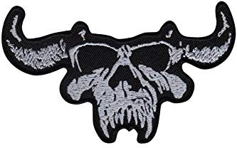 SigitasTrading Danzig Skull Logo Aufnäher Besticktes Patch zum Aufbügeln Applique