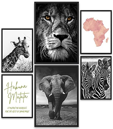 Freyheit | Poster Set | 6 Bilder als stilvolle Wanddeko | 2X DIN A4 und 4X DIN A5 | OHNE Rahmen (Afrika)