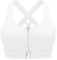 CLOUSPO Sport BH Damen Vorderverschluss Gepolstert Yoga BH Starker Halt Nach der Operation tragbarer Bra ohne Bügel für Laufen Jogging Fitness Yoga(Weiss, L)