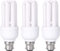 B4U Energy Saving Light Bulbs Bayonet, 3 Pack CFL Low Energy Light Bulbs 11W=60W, Warm White 2700K, 660 Lumens, BC/ B22 /Bayonet Cap