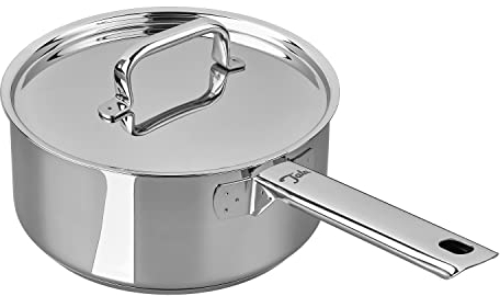 Tala Performance Stainless Steel 18cm Saucepan with Stainless Steel lids, Made in Portugal, with Guarantee, Suitable for All hob Types Including Induction Polished Mirror Shine Finish