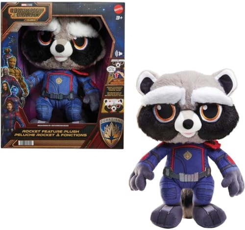 Marvel The Guardians of The Galaxy Rakete Waschbär Plüsch mit Sound