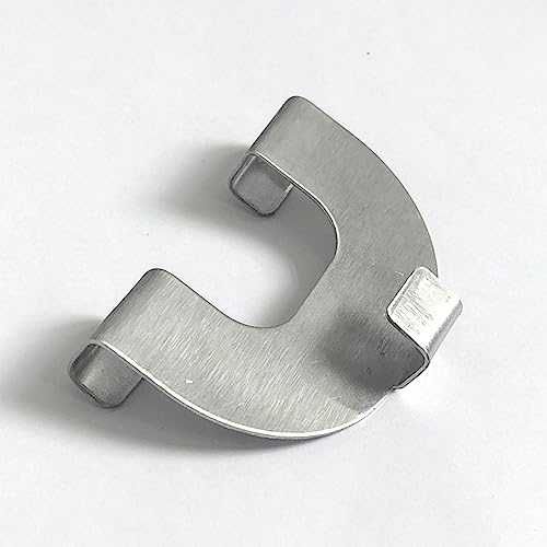 HOME WOHNIDEEN Easy FIX FENSTERHAKEN | U-Form | Farbe: Silber | Inhalt: 2 Stück | Tiefe: 12mm | IDEAL FÜR ALU-FENSTERRAHMEN, Aluminium