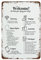 Willkommensschild Ferienwohnung Willkommensschild Gastankunft Poster Wifi Infoblatt Hausregeln Vintage Blechschild Retro Wanddekoration für Zuhause Cafés Büro Geschäft Pubs Club 14 x 20,3 cm