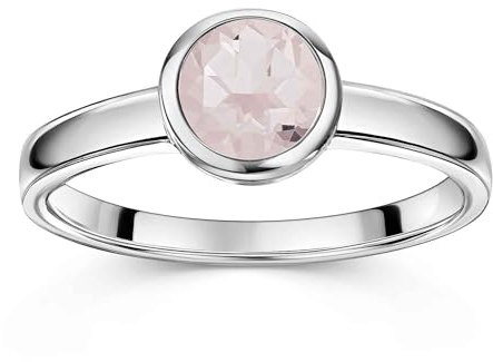 Materia Rosenquarz Stein Ring Silber 925 für Damen SR-59-56