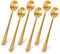 6 Pcs Gold Teaspoons Coffee Spoon Matte Dessert Spoon 5.1 inch Stainless Steel Satin Finish Coffee Spoons Teaspoons Set Coffee Stirring Tea Spoons for Ice Cream Dessert(Matte Gold)