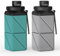 Popdigito Faltbare Wasserflaschen, 420 ml, BPA-frei, wiederverwendbar, leicht, auslaufsicher, Reise-Silikon-Wasserflaschen für Reisen, Fitnessstudio, Wandern, Büro, Camping, Sport, Grau und Grün, 2