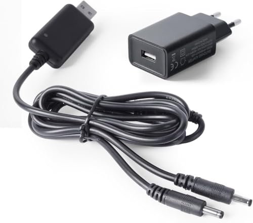 Clemas 2 chargeurs USB 8,4 V 600 mAh - Câble de charge standard de l'UE pour batteries Li-ion rechargeables de 7,4 V dans des gants chauffants, des chaussettes et des bonnets