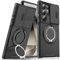für Samsung Galaxy S24 Ultra Hülle mit Mag-Safe,S24 Ultra Hülle mit Magnetisch Ring Ständer Kameraschutz Case Schutzhülle Handytasche Handyhülle für Samsung S24 Ultra 5G (Schwarz)