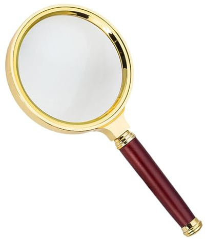 Antike Lupe - Messing Handheld Lupe, Holzgriff Loupe | 2.36 in hoher Leistung 10x Objektiv optische Lesart, Vintage Style Collectible Detaillierte Karteninspektion Senioren