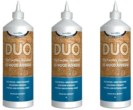 Bond It Duo 2 in 1 Wood Glue, 1L, Pack of 3
