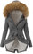 JUBEN Schwarze Jacke Damen Damen Taglich Plus Size Wintermantel Reverskragen Langarm Jacke Vintage Dicker Mantel Jacke Warm Kapuze Dick Gepolsterte Oberbekleidung Longline Puffer Mantel, Grey, 50