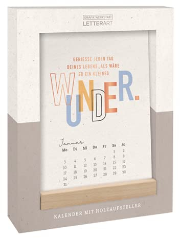 Tischkalender 2022 Wunder: Kalender mit Holzaufsteller