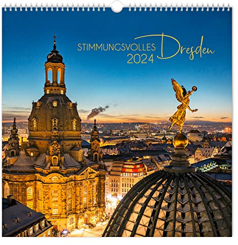 Kalender Stimmungsvolles Dresden 2024 | 30 x 30 cm | schwarzes Kalendarium