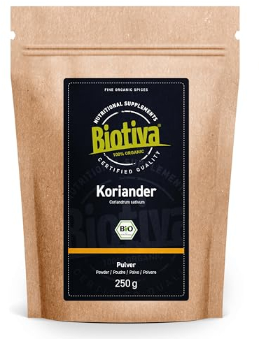 Coriandolo Biologico - 250g - qualità superiore dalla zona mediterranea - certificato in Germania (DE-eco-005) - per piatti asiatici