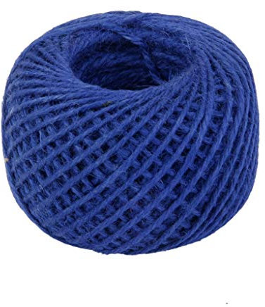 RayLineDo 2mm Jutefaserschnur 3-lagig 100 Meter Hanfseil Schnur für Tag, Geschenkverpackung, Hochzeitsdekoration, Büro, Gartenprojekte in Königsblau