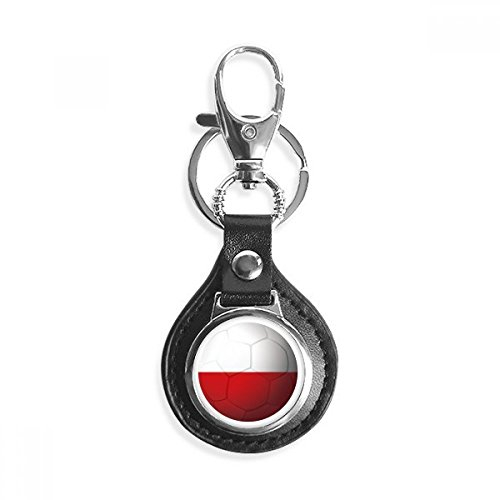 DIYthinker Polen Nationalflagge Fußball-Fußball-Leder-Metall-Schlüsselanhänger Ring-Auto Keychain Geschenk