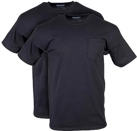 Gildan Men's DryBlend Workwear T-Shirts with Pocket, 2-Pack, Black, XL (Pack of 2)