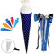 Set Schultüte + 5 kleine Zuckertüten/Rohling - blau - Sterne weiß - einfarbig bunt - 15 cm - rund - incl. große Schleife - mit Filzabschluß - Zuckertü..